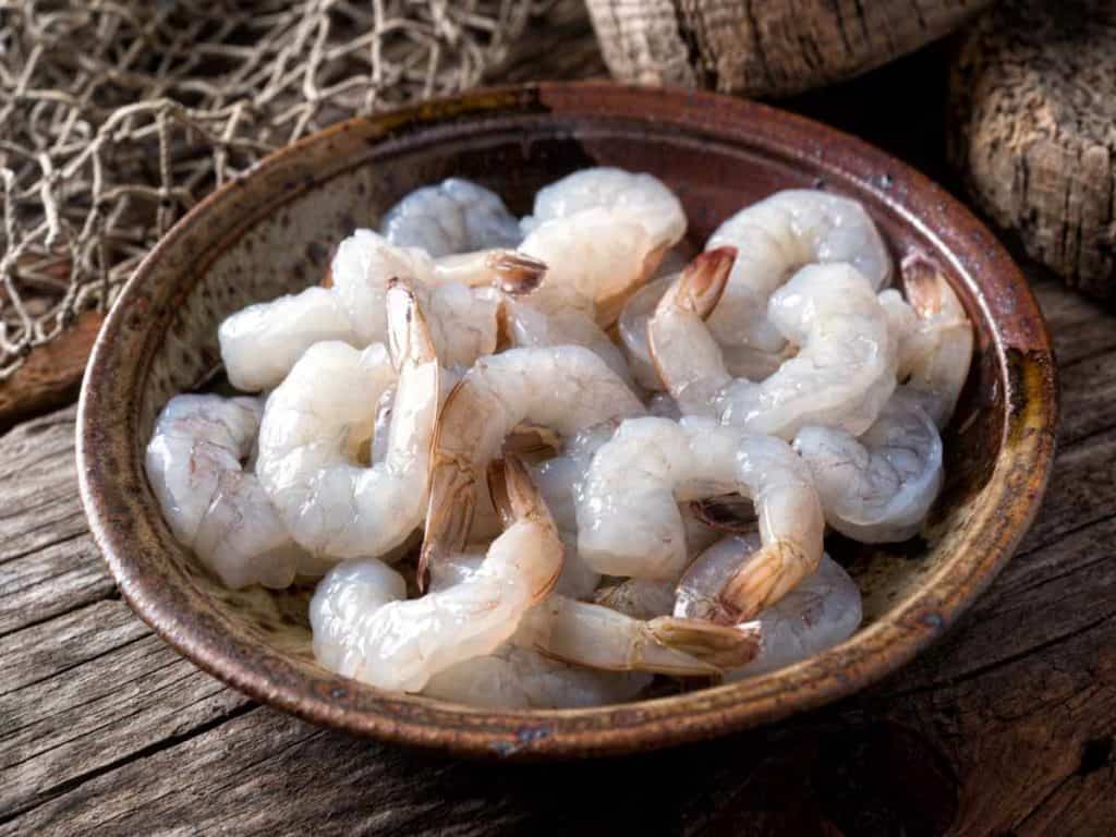 raw peeled shrimp
